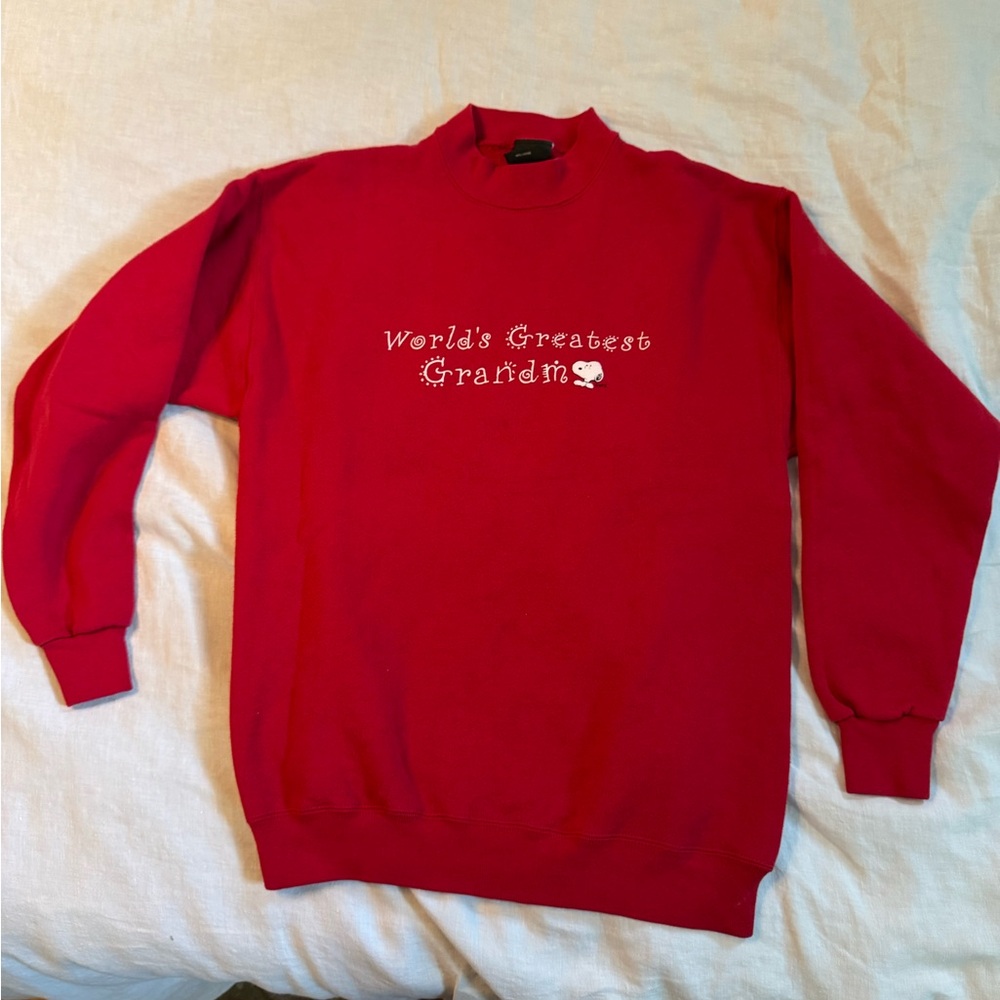 "World's Best Grandma" SNOOPY Red Crewneck Sweatshirt